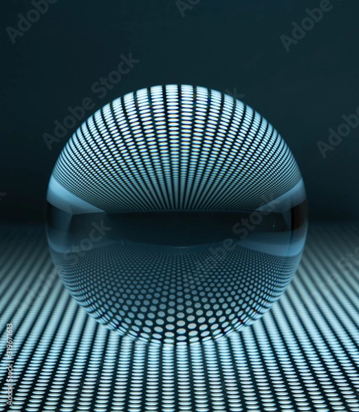 Fototapeta Glaskugel hellblau