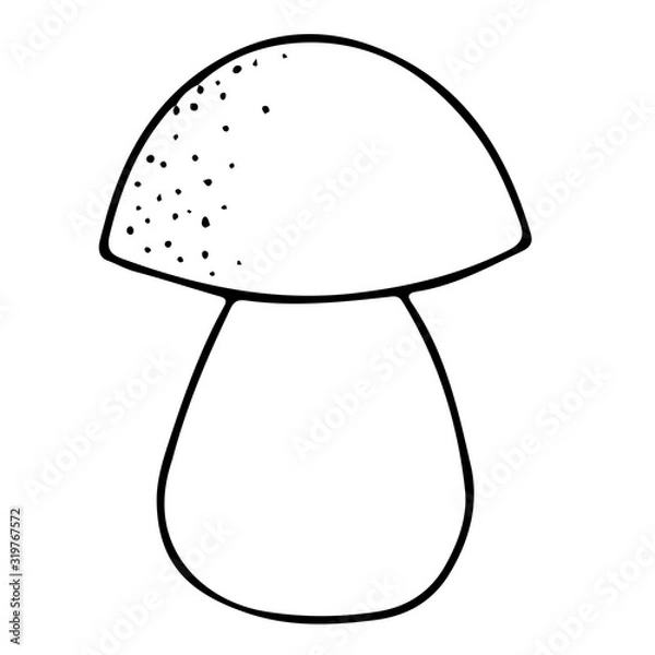 Fototapeta Isolated hand drawn vector mushrooms icon.  Line sketch  element. 