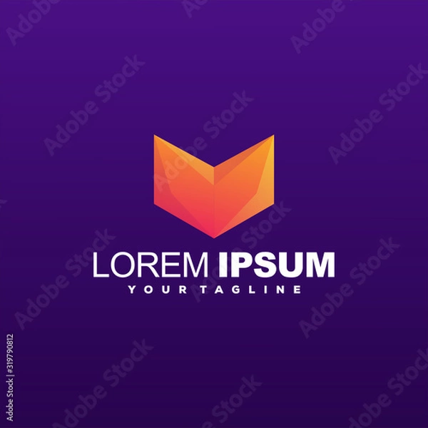 Obraz awesome fox gradient logo design