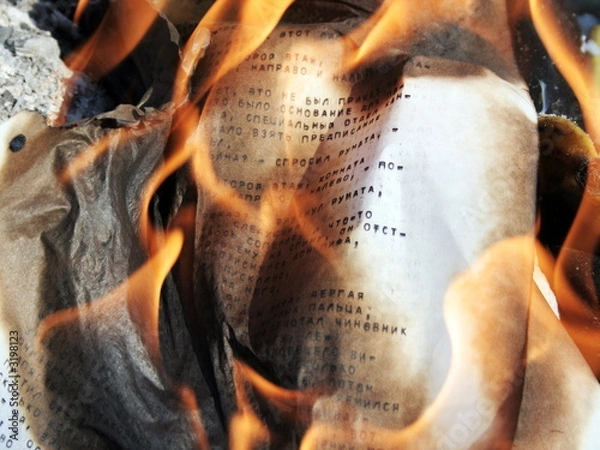 Obraz burning paper