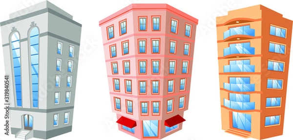 Obraz residential buildings set