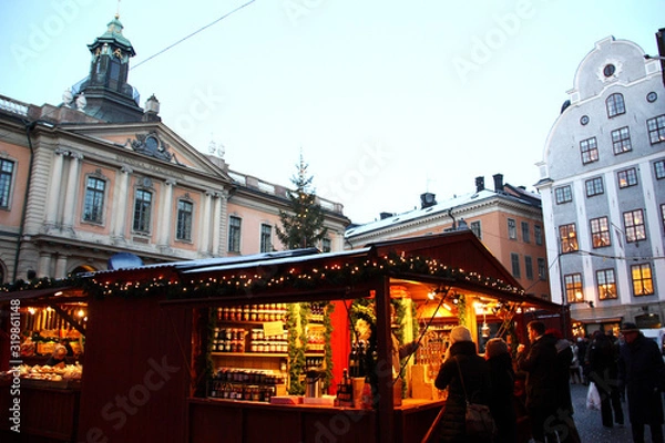 Obraz Julmarknad i gamla stan/stortorget