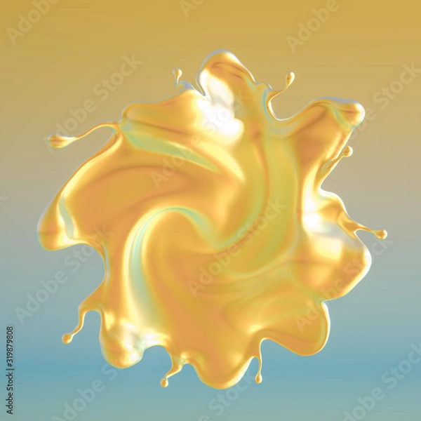 Fototapeta Splash fluid. 3d illustration, 3d rendering.