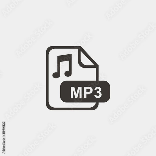 Obraz mp3 format icon vector illustration and symbol foir website and graphic design