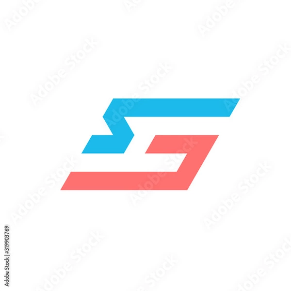 Obraz SG company group logo template. Technology business identity concept. Creative corporate template. Stock Vector illustration isolated on white background