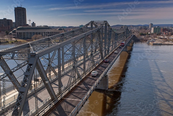 Fototapeta Alexandra Bridge over the Ottaw River between Ottawa & Hull