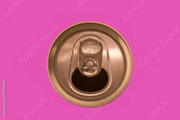 Obraz ring pull can isolated on a pink background
