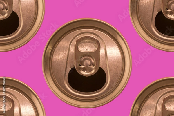 Obraz ring pull can top on a colored background