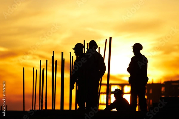 Obraz hard workers at sunset