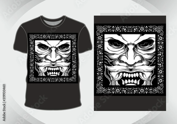 Fototapeta t shirt design head skull face,isolated,fully editable