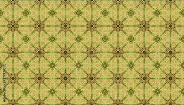 Obraz seamless pattern with green stars 