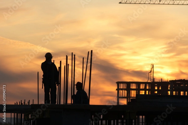 Obraz hard workers at sunset