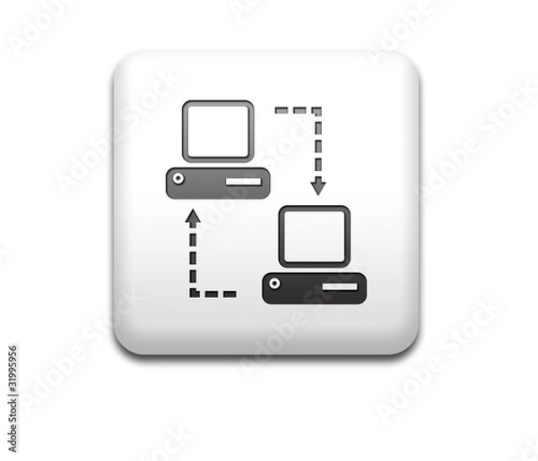 Fototapeta Boton cuadrado blanco Remote Support