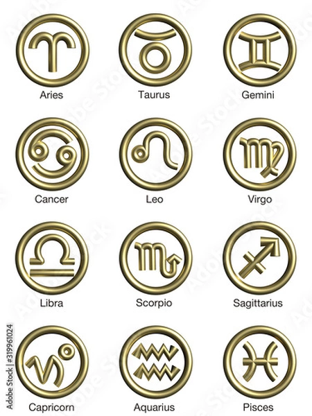 Obraz 金の12星座