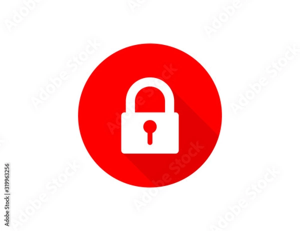 Fototapeta Lock vector web icon isolated on white background, top view