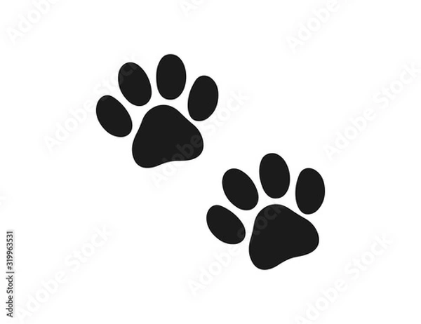 Fototapeta Paw Print web icon isolated on white background, top view	