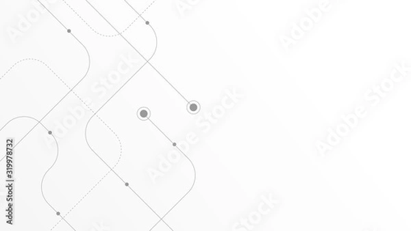 Fototapeta Abstract geometric Circuit connect lines and dots.Simple technology graphic background.Illustration Vector design Network technology and Connection concept.