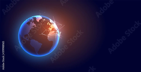 Fototapeta technology global digital earth futuristic background design
