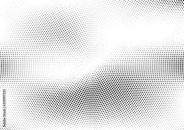 Fototapeta Abstract halftone dotted background. Monochrome grunge pattern with dot and circles.  Vector modern pop art texture for posters, sites, business cards, cover, postcards, labels, stickers layout.