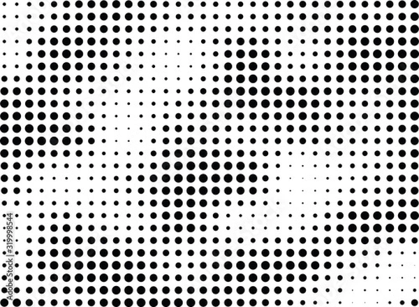 Fototapeta Abstract halftone dotted background. Monochrome pattern with dot and circles.  Vector modern pop art texture for posters, sites, business cards, cover postcards, interior design, labels, stickers.