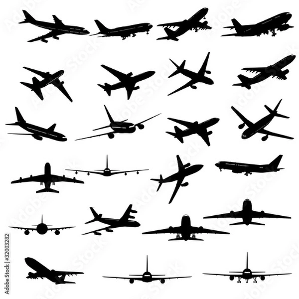 Obraz planes silhouette set