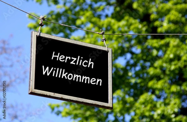 Obraz Herzlich Willkommen Tafel
