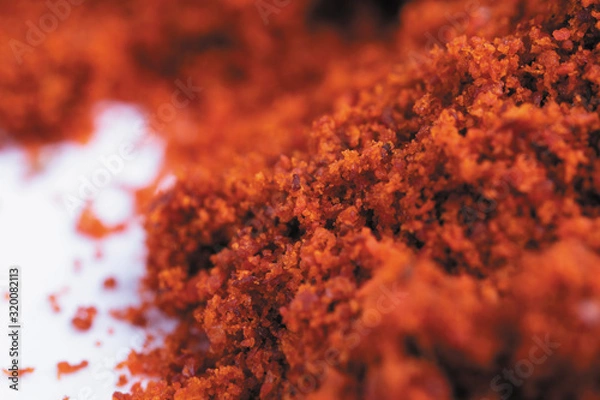 Obraz Red paprica powder macro background image