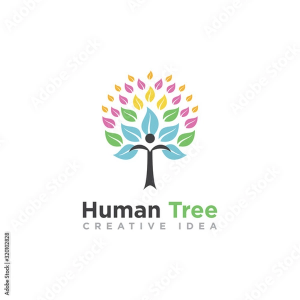 Fototapeta People Tree Nature Logo Design Vector