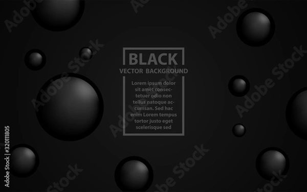 Fototapeta Abstract black geometric background with elegant and modern shapes concept. Vector design template for use element cover business, banner advertising, corporate brochure, poster, wallpaper