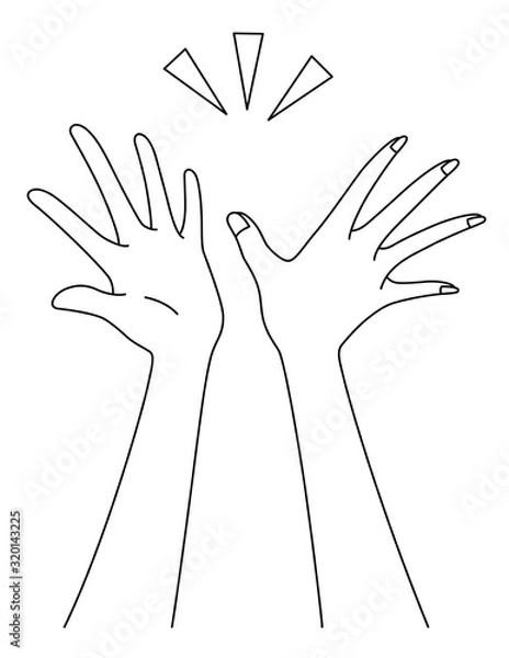 Fototapeta ハイタッチする女性の手元