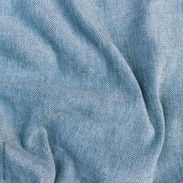 Fototapeta textile and texture concept - close up of crumpled gray cotton fabric background