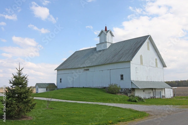 Fototapeta Historic White Barn