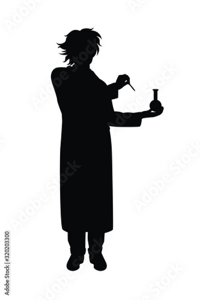 Fototapeta Scientist silhouette vector
