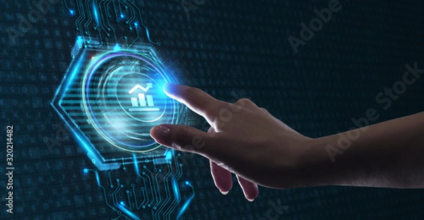 Fototapeta Business, Technology, Internet and network concept. Financial Graph. Stock Market chart. Forex Investment.