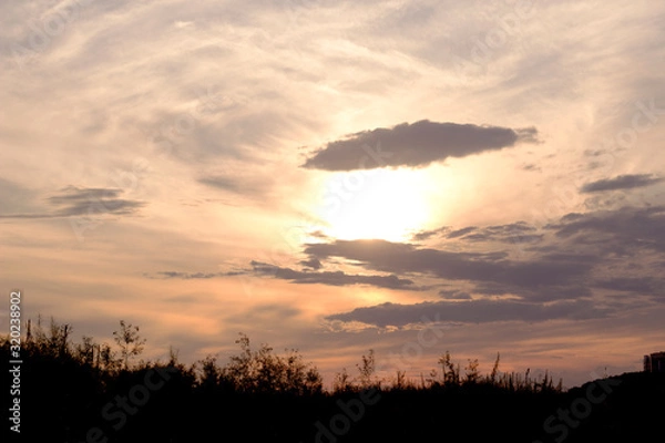 Fototapeta sunset with clouds