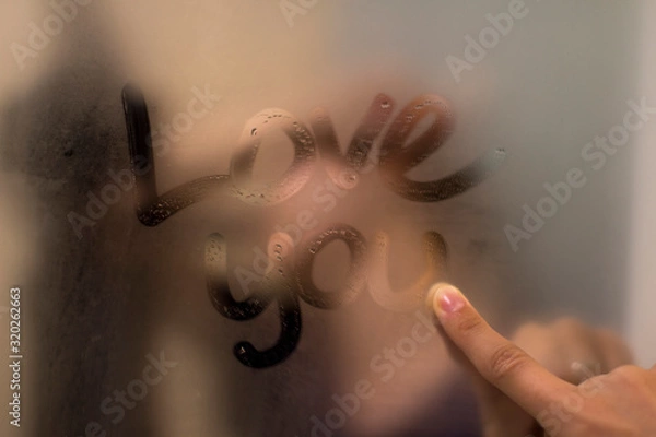 Obraz love note on a steamy mirror
