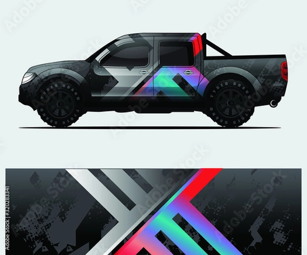 Obraz truck decal graphic wrap vector, abstract background