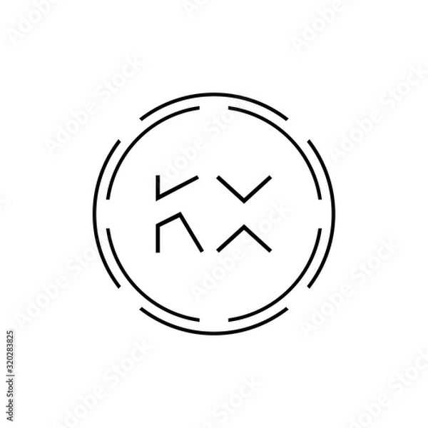 Fototapeta Initial Alphabet KX Logo Design vector Template. Linked Letter KX Logo Vector