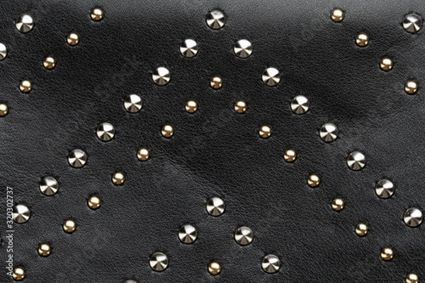 Obraz leather background with metal rivets