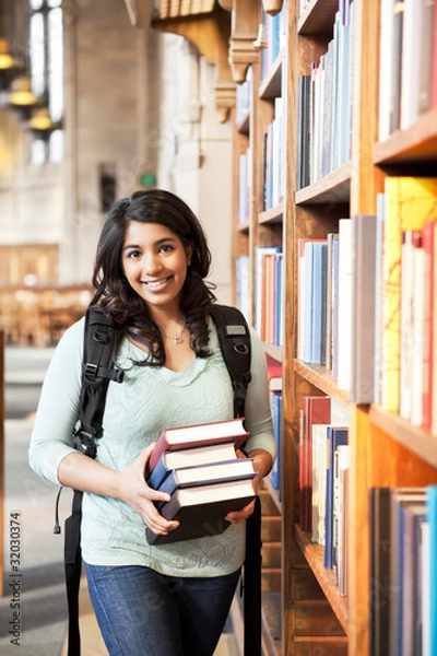 Obraz Asian student at the library