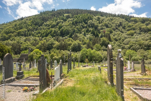 Obraz View of the ancient cemetery at Glendalough, an early Christian monastic settlement in Co. Wicklow, Ireland.