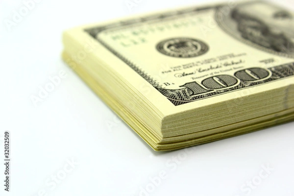 Fototapeta dollar bill whitebackground