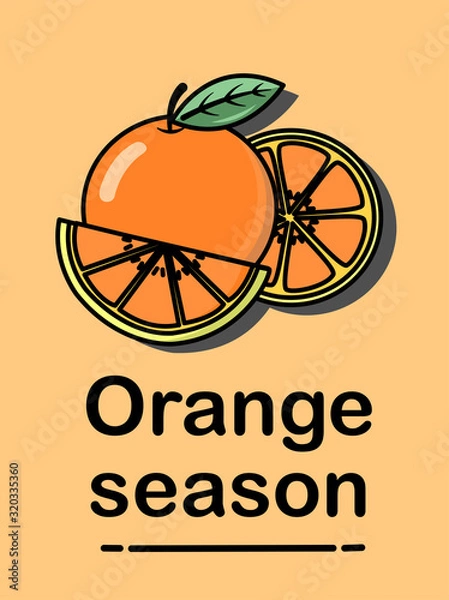 Obraz Flat fruit orange design vector image.
