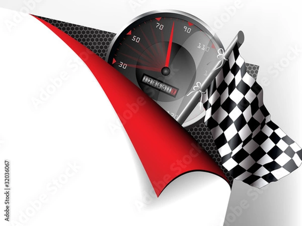 Fototapeta Paper with flex corner with racing theme