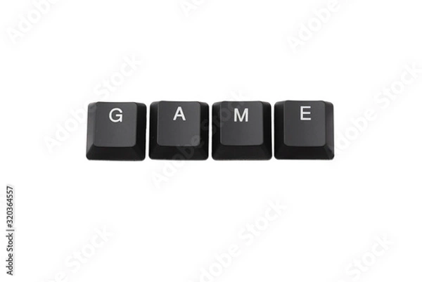 Fototapeta Word game written on keyboard.