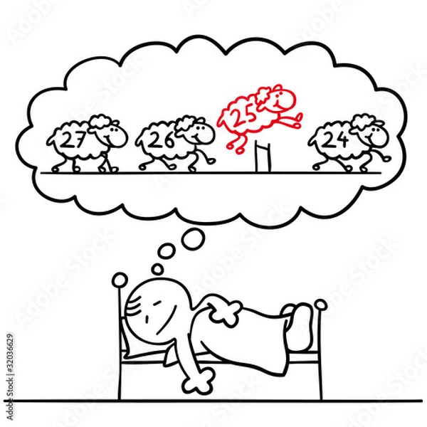 Obraz figur zählt schafe