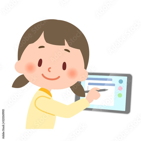 Fototapeta タブレット学習