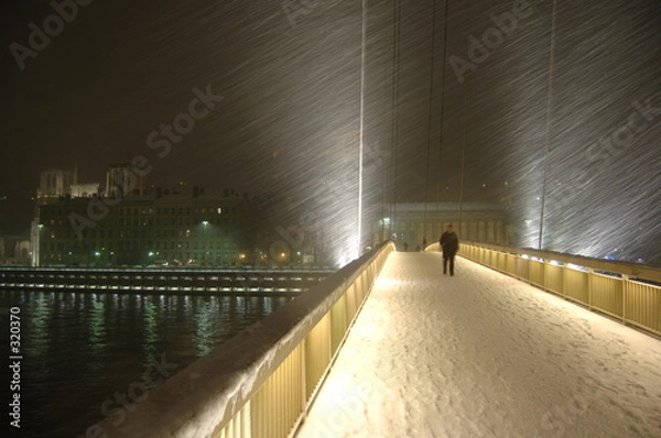 Obraz lyon dans la tempete, les quais de saone