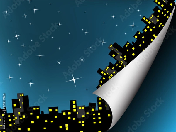 Obraz Paper with flex corner - night city theme