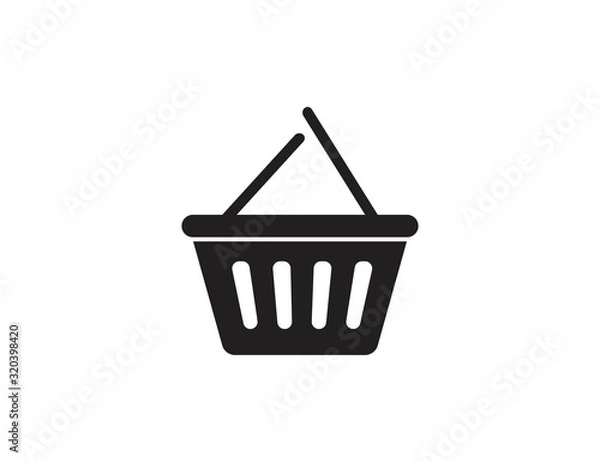 Fototapeta Basket. Shopping basket. Plastic shopping basket vector web icon isolated on white background, EPS 10, top view